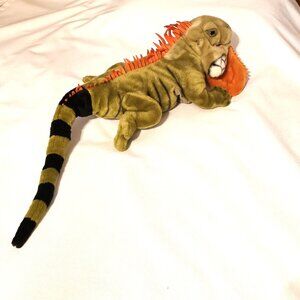 Wild Republic K & M Toys Iguana Plush Full Body Hand Puppet Realistic Vtg. 2005